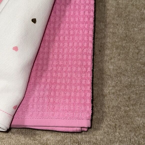 CR Valentine’s Day Pink White Metallic Gold Cotton Tea Kitchen Towels 3 Pack - Picture 8 of 10